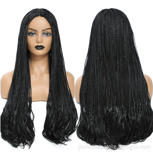 Ombre Blonde Braids Wigs Synthetic Box Braided Wigs Crochet Hair Braids for Women French Curl